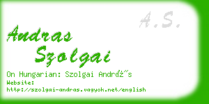 andras szolgai business card